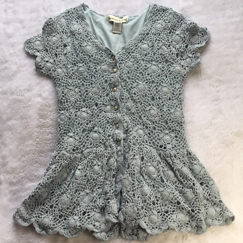 Blue Crochet Top